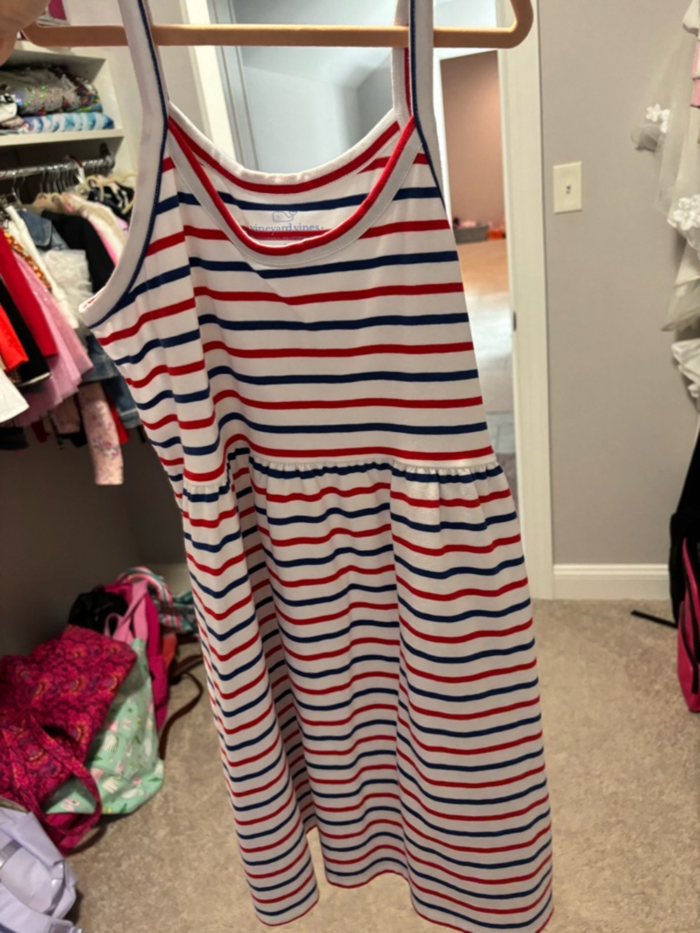 Girls dress Striped Tank Dress in Red, Blue & White never worn!